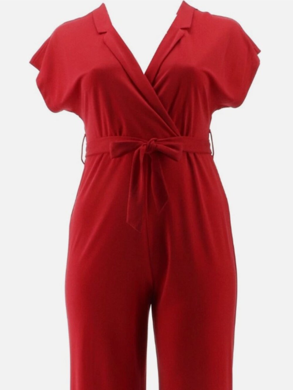 NWT Vanessa Williams HSN Comfort Zone Red Wrap Jumpsuit 3X